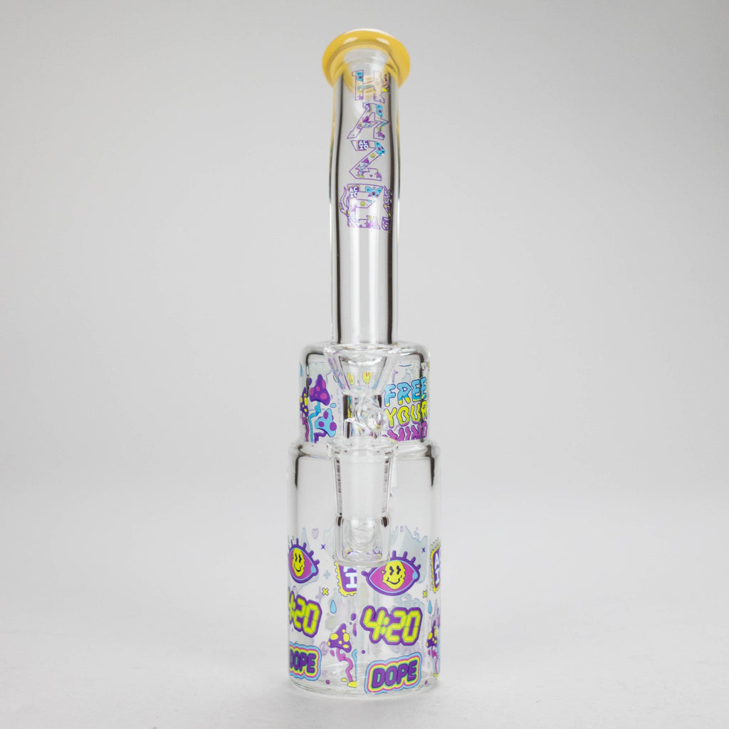 Haze | 9″ 420 Trip Glass Bong – Jade Yellow (Mini-B)