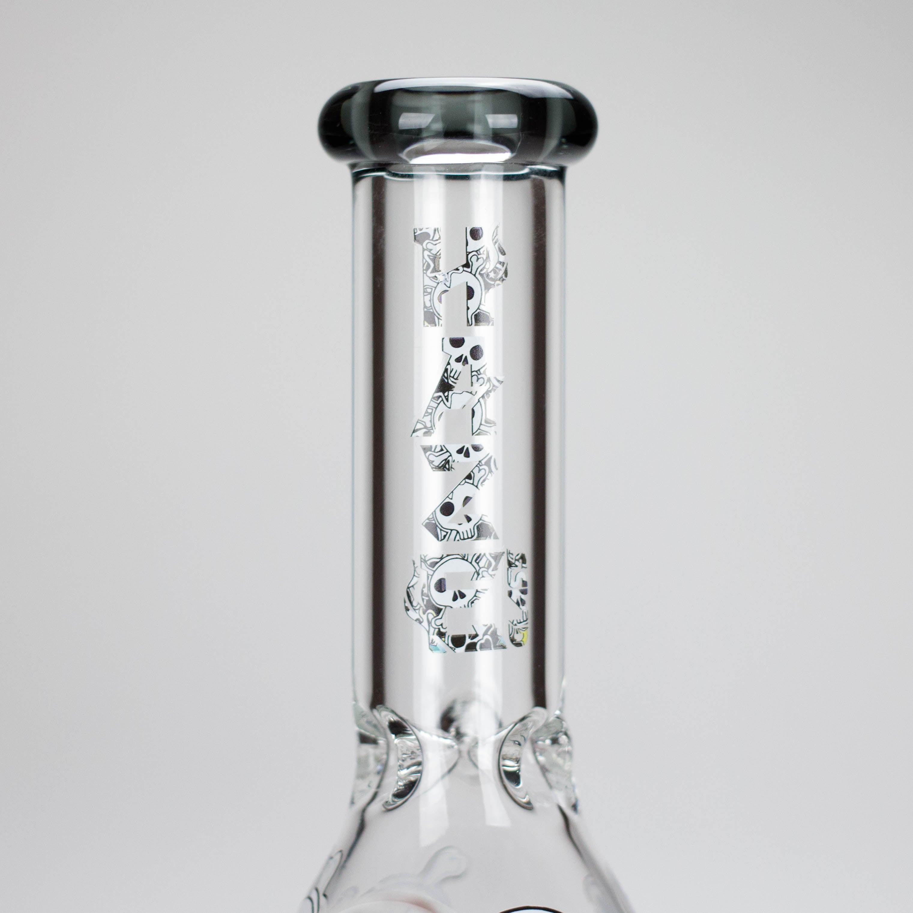 Haze | 9″ Skulls Bubble Glass Bong – Charcoal Black (Mini-P)