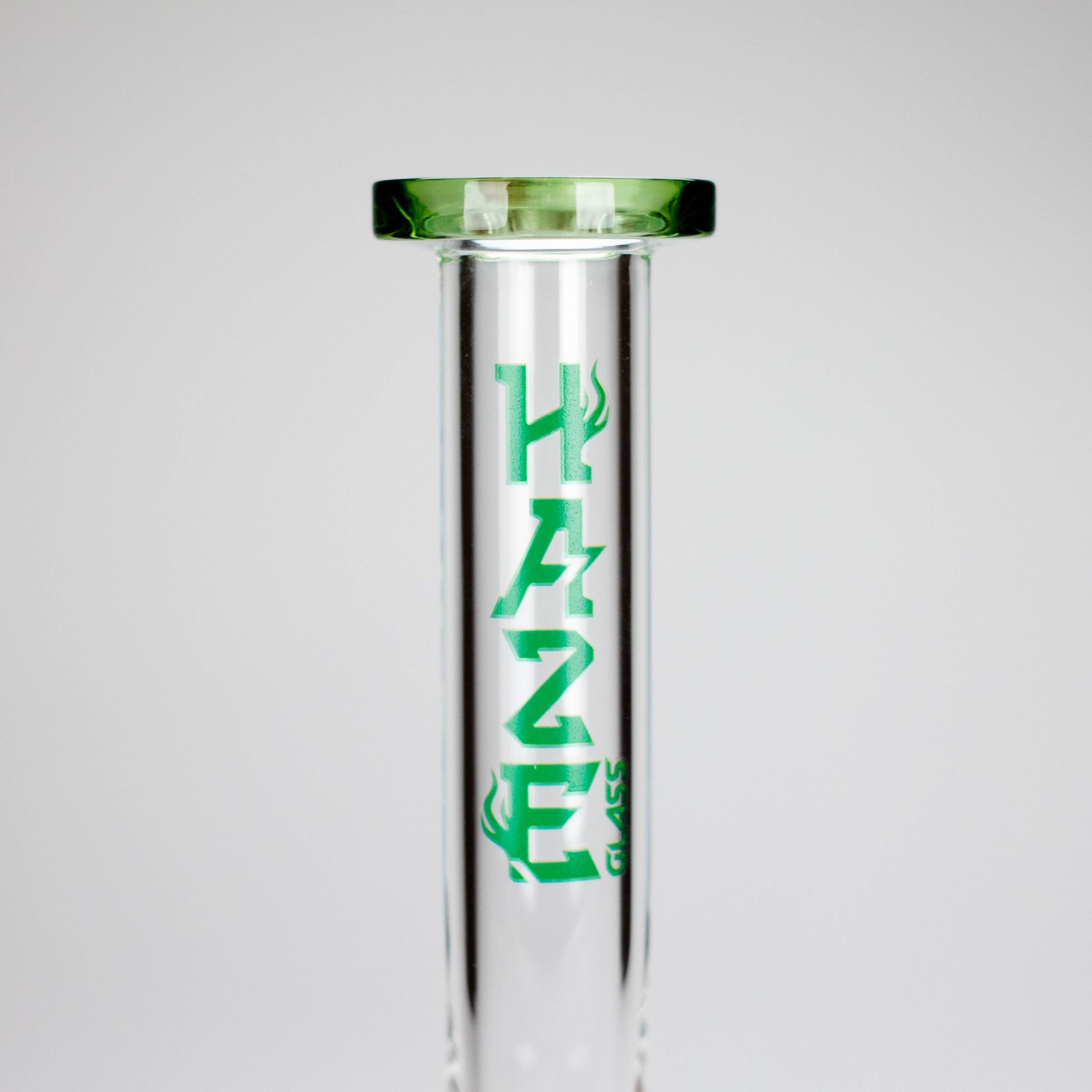 Haze | 9″ Heart Leaf Bubble Base Glass Bong – Teal (Mini-R)
