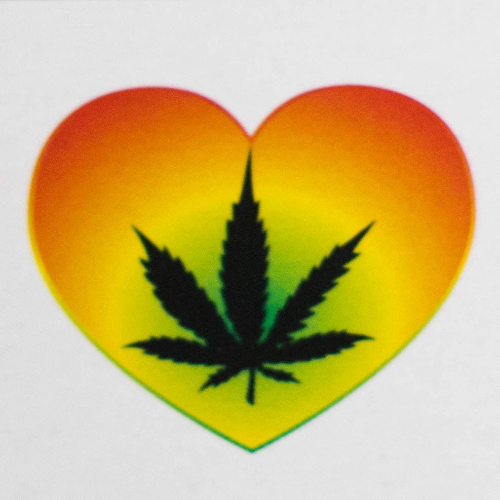 Haze | 9″ Heart Leaf Bubble Base Glass Bong – Teal (Mini-R)