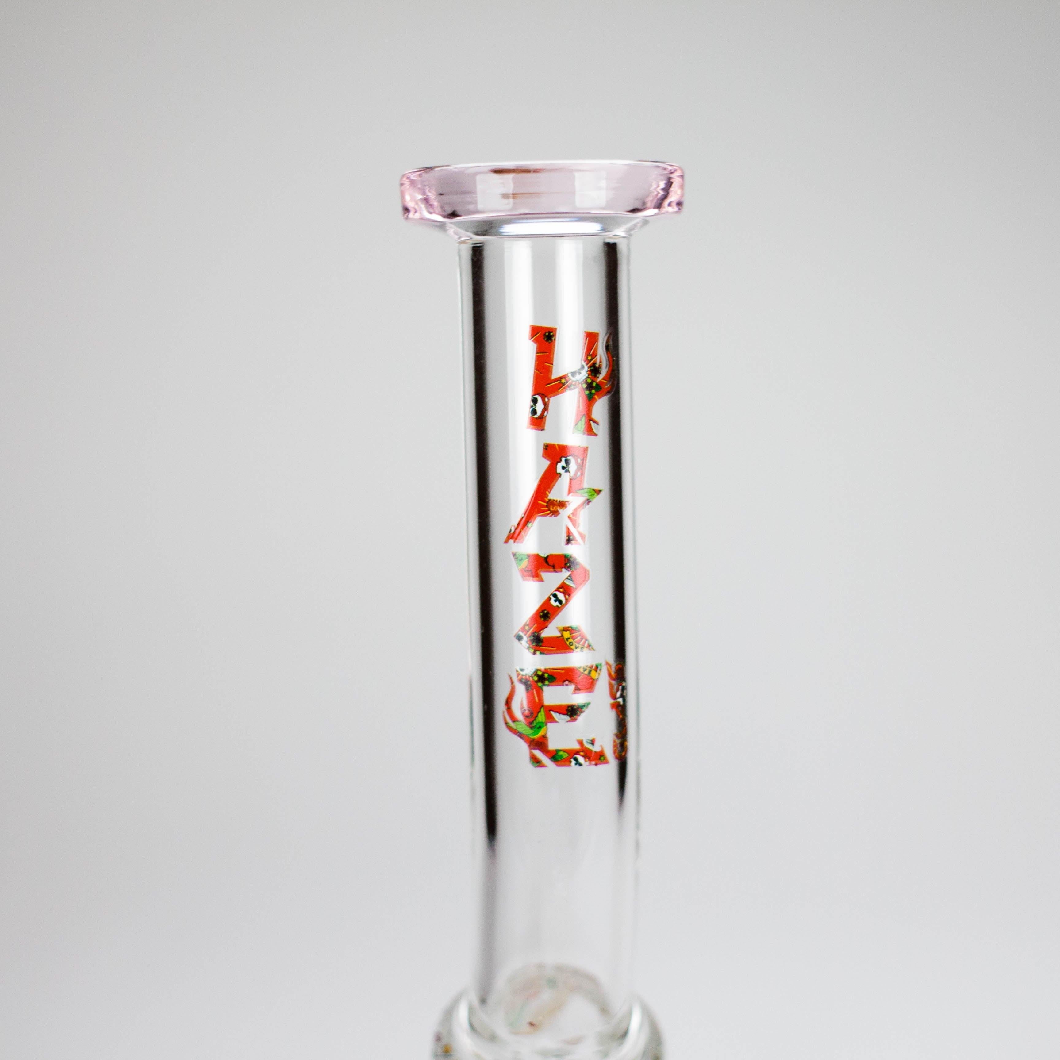 Haze | 10″ Skull & Red Roses Glass Bong – Pink (Mini-S)