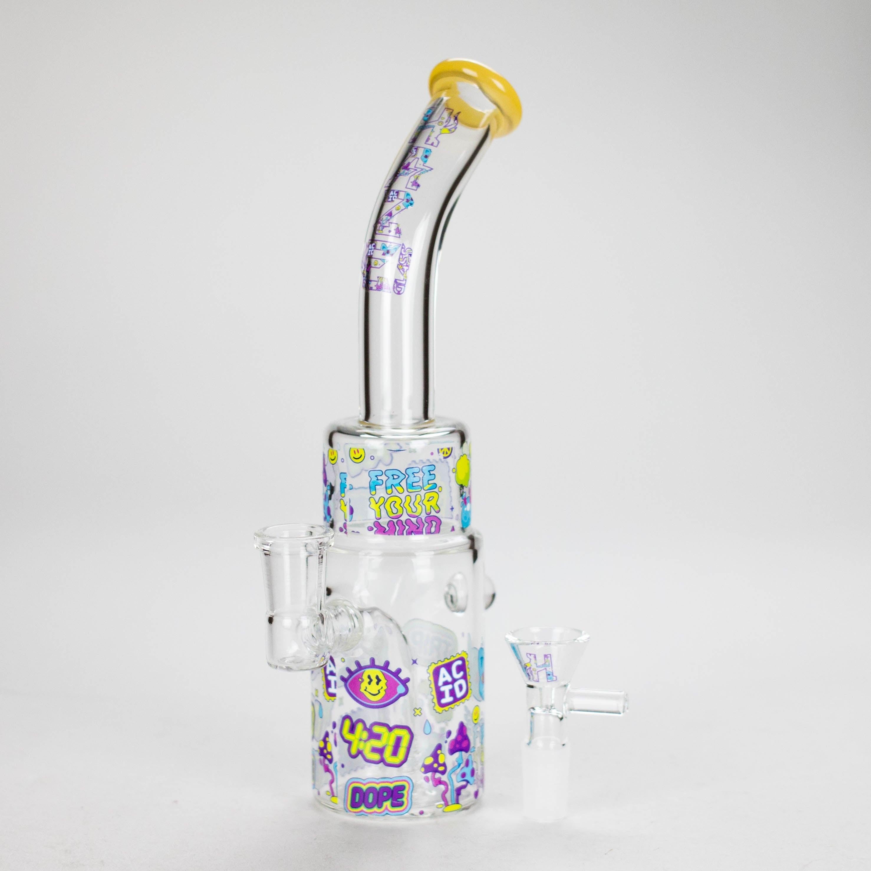 Haze | 9″ 420 Trip Glass Bong – Jade Yellow (Mini-B)