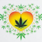 Haze | 9″ Heart Leaf Double Bubble Base Glass Bong with Color Lip – Amber (Mini-U)