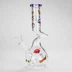 Haze | 9″ Zong Glass Bong with Color Lip – Purple (Mini-W)