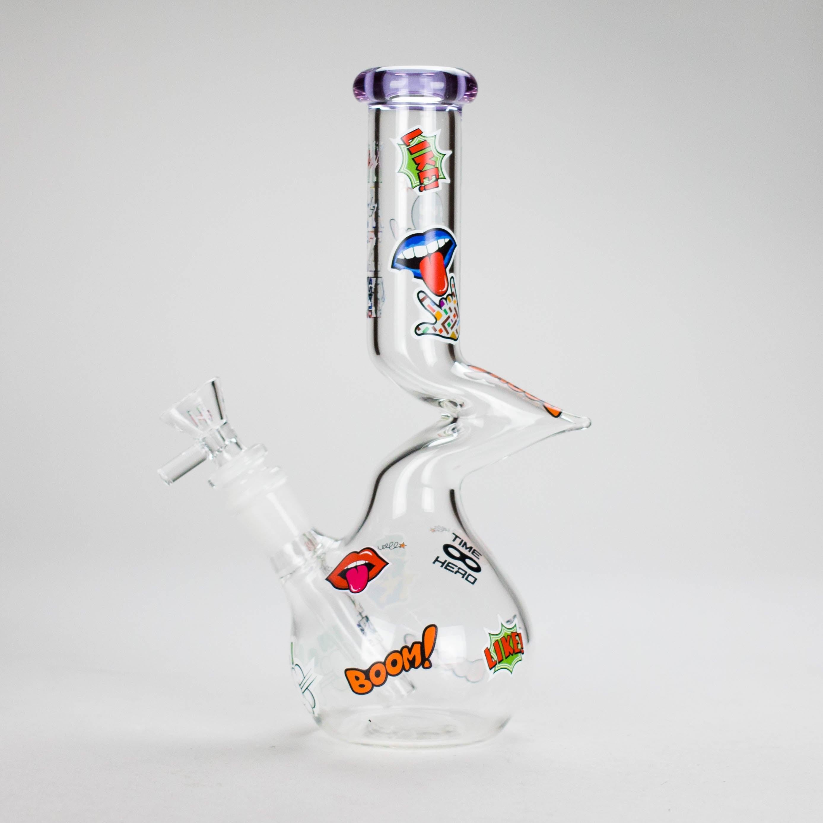 Haze | 9″ Zong Glass Bong with Color Lip – Purple (Mini-W)