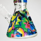 Haze | 8″ Skull Beaker Glass Bong with Color Lip – Green (Mini-Y)