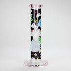 Haze | 9″ Face Emoji Straight Tube Glass Bong with Color End – Pink (Mini-Z)