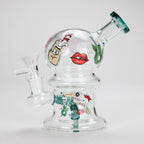 Haze | 6″ Rock Music Bubble Dome Glass Bong – Teal (Mini-D)