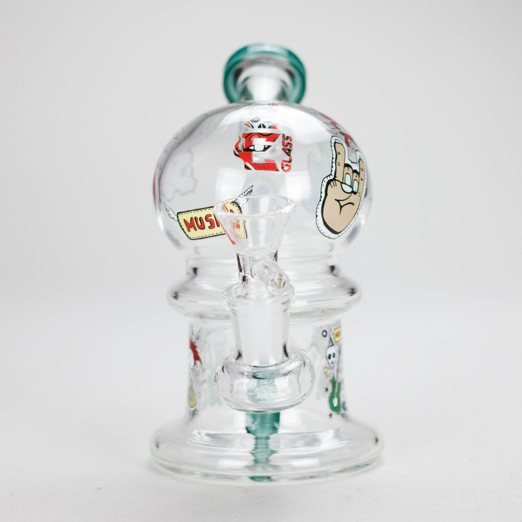 Haze | 6″ Rock Music Bubble Dome Glass Bong – Teal (Mini-D)