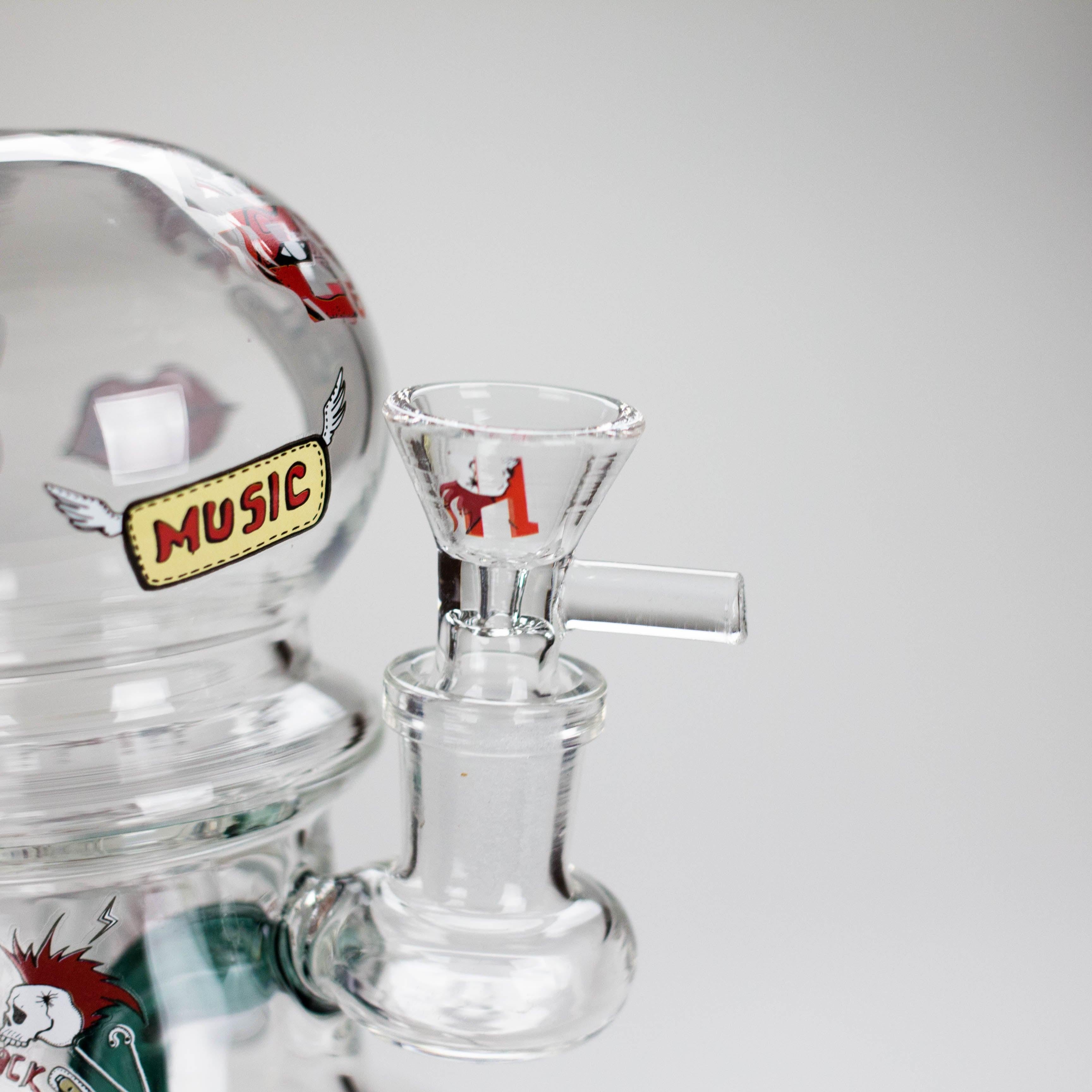 Haze | 6″ Rock Music Bubble Dome Glass Bong – Teal (Mini-D)