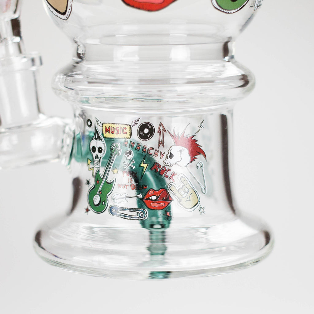 Haze | 6″ Rock Music Bubble Dome Glass Bong – Teal (Mini-D)