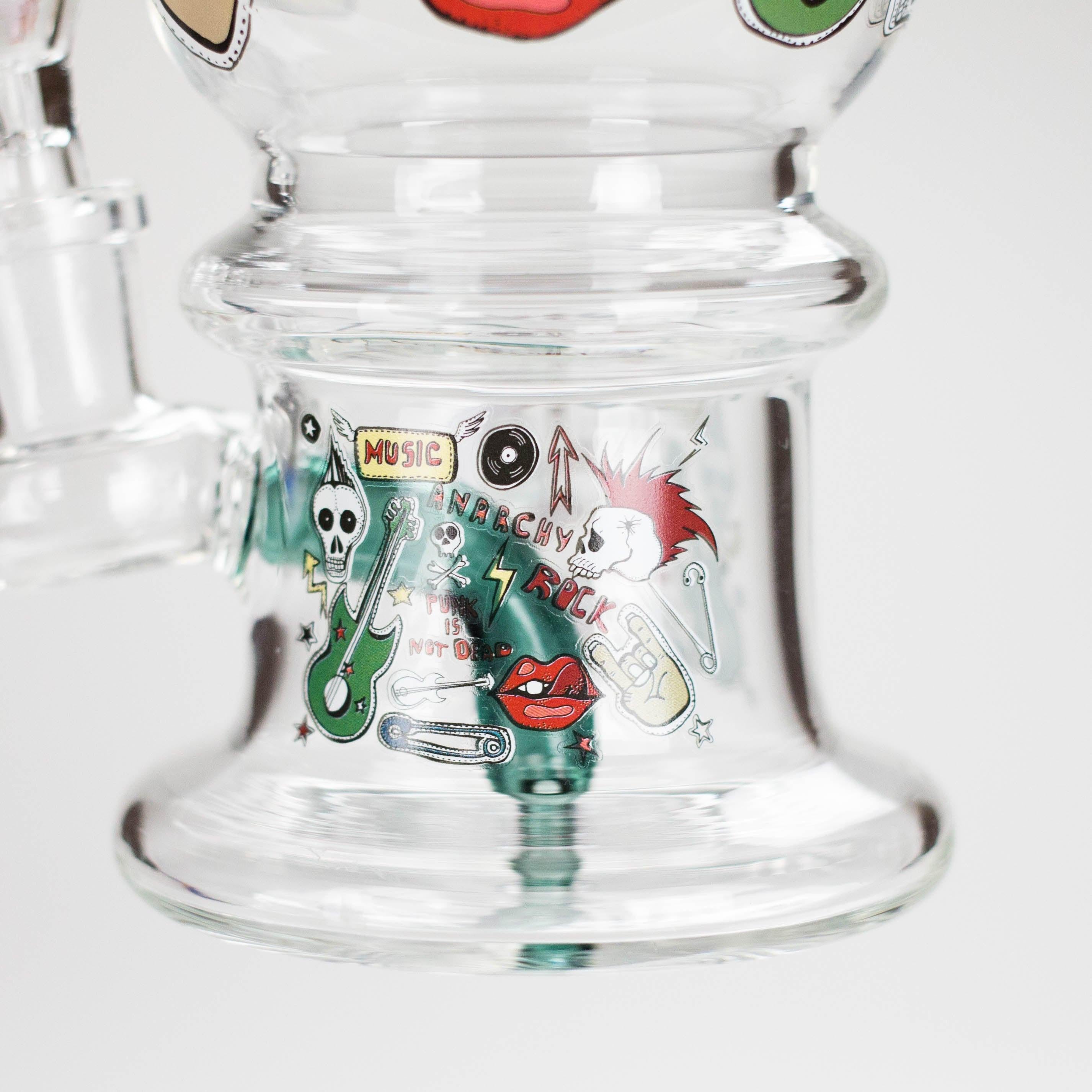 Haze | 6″ Rock Music Bubble Dome Glass Bong – Teal (Mini-D)
