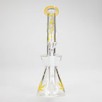 Haze | 8.5″ Weed Leaf Bent Neck Glass Bong – Jade Yellow (Mini-E)