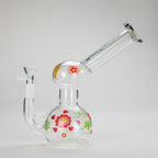 Haze | 4″ Mini Flower Bubble Glass Bong – Charcoal Black (Mini-F)