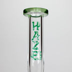 Haze | 9″ Bubble Base Glass Bong – Green Weed Leaf Design (Mini-A)
