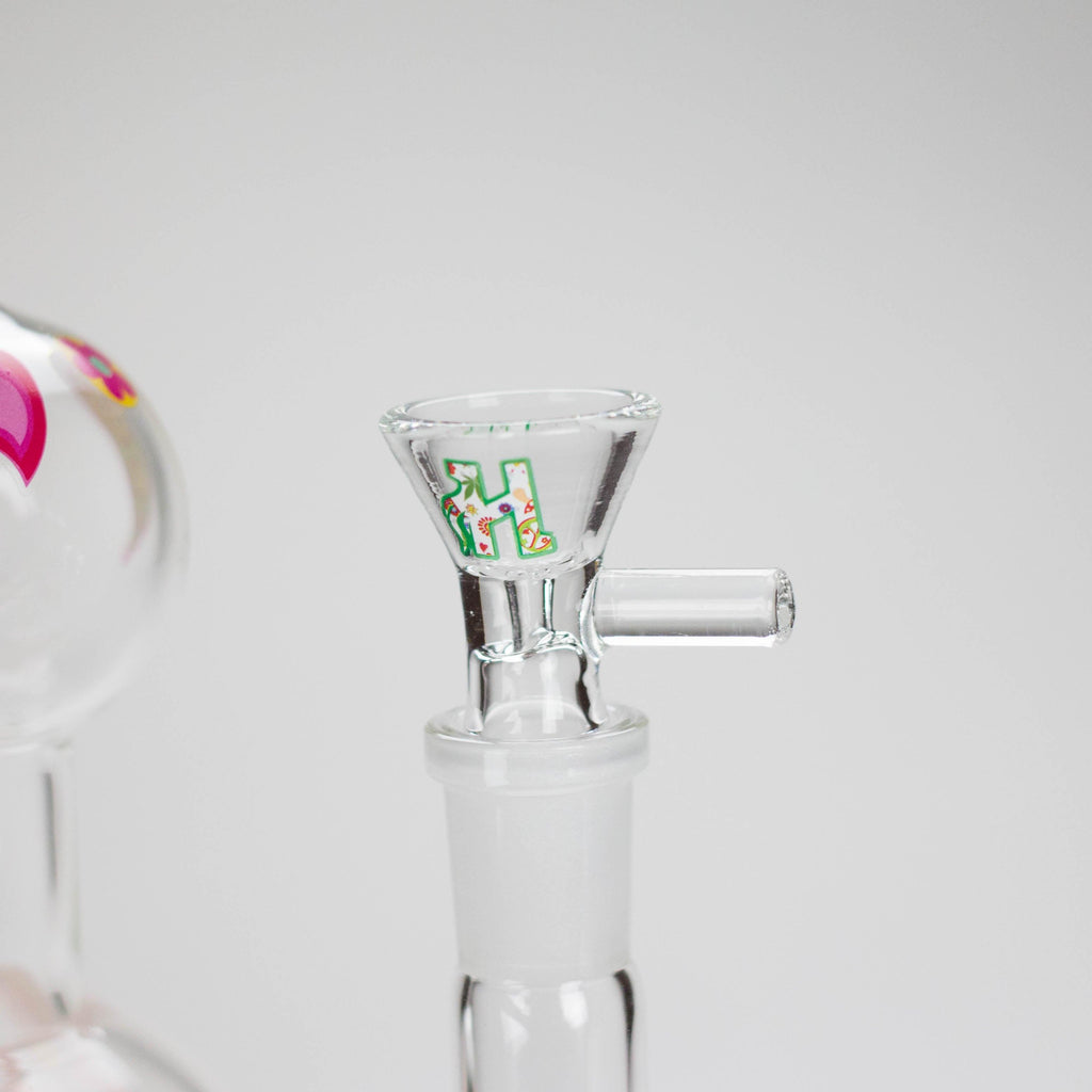 Haze | 4″ Mini Flower Bubble Glass Bong – Charcoal Black (Mini-F)