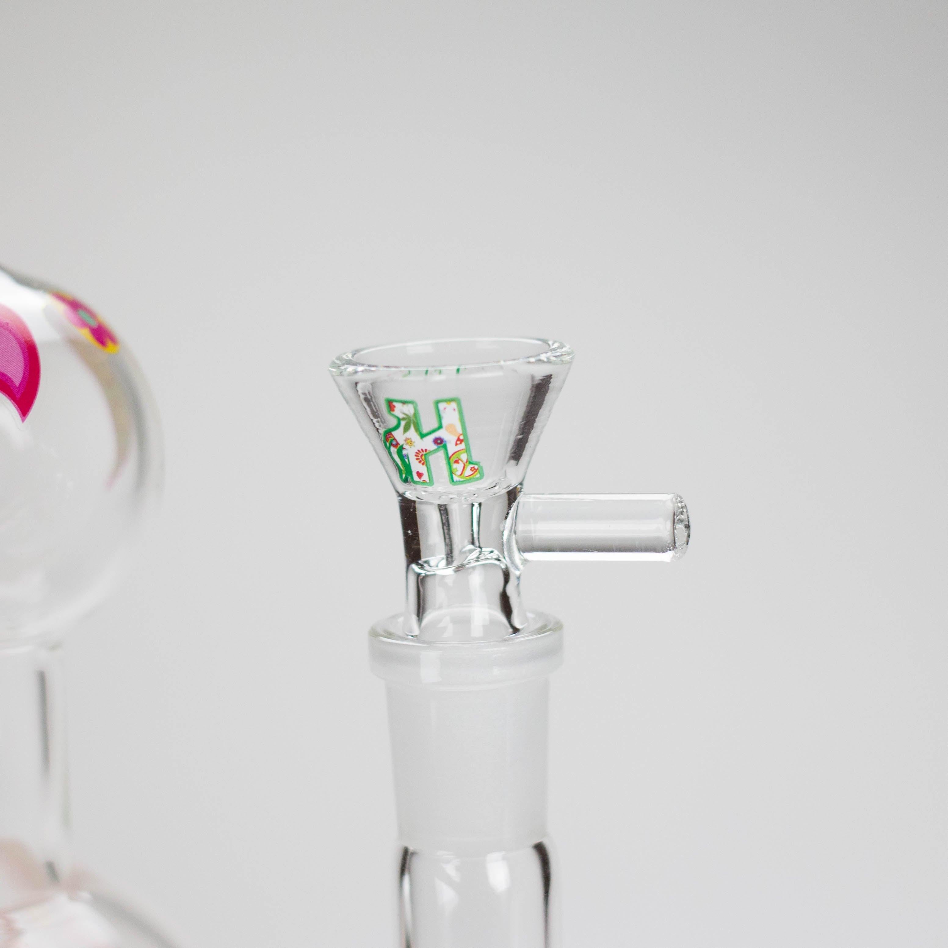 Haze | 4″ Mini Flower Bubble Glass Bong – Charcoal Black (Mini-F)