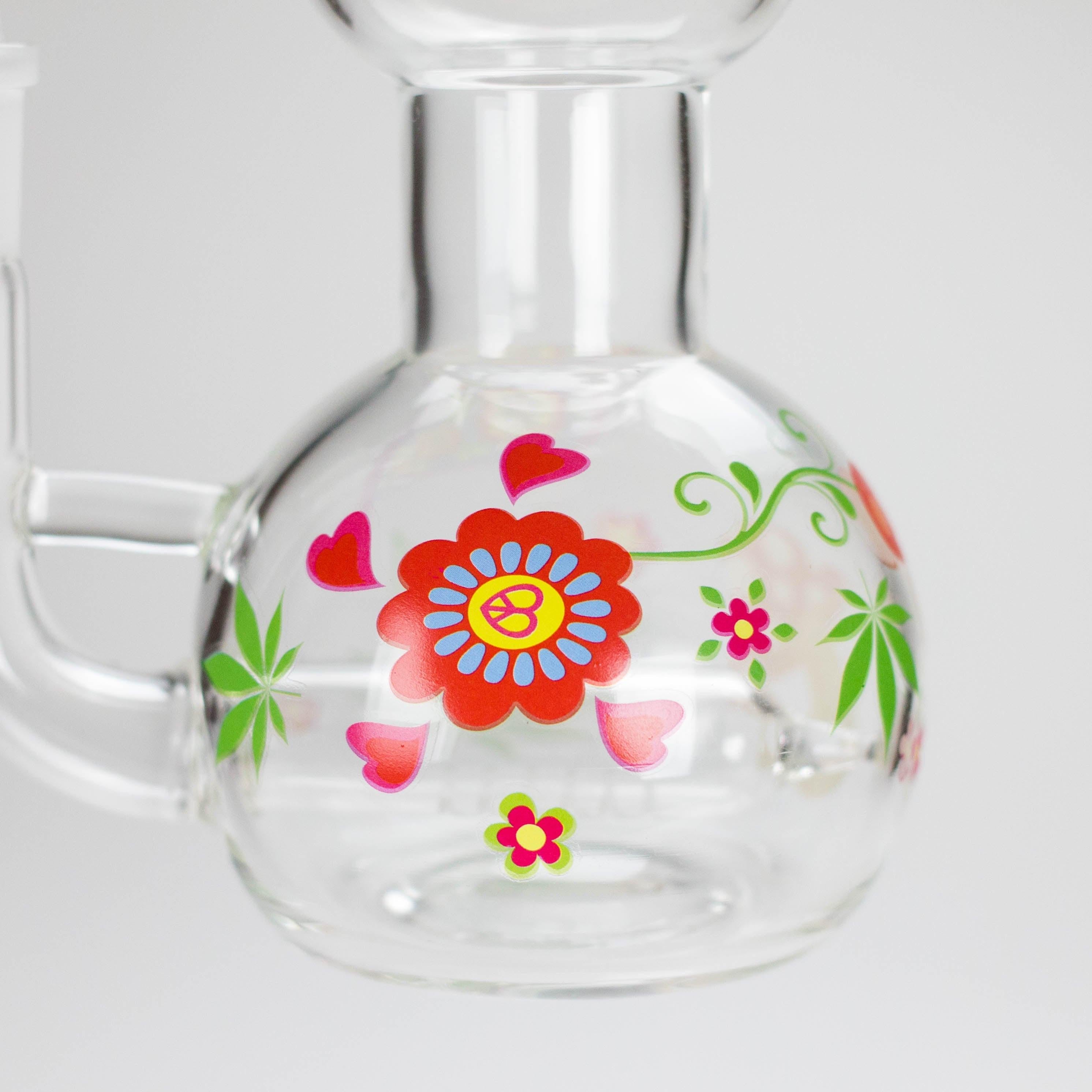 Haze | 4″ Mini Flower Bubble Glass Bong – Charcoal Black (Mini-F)