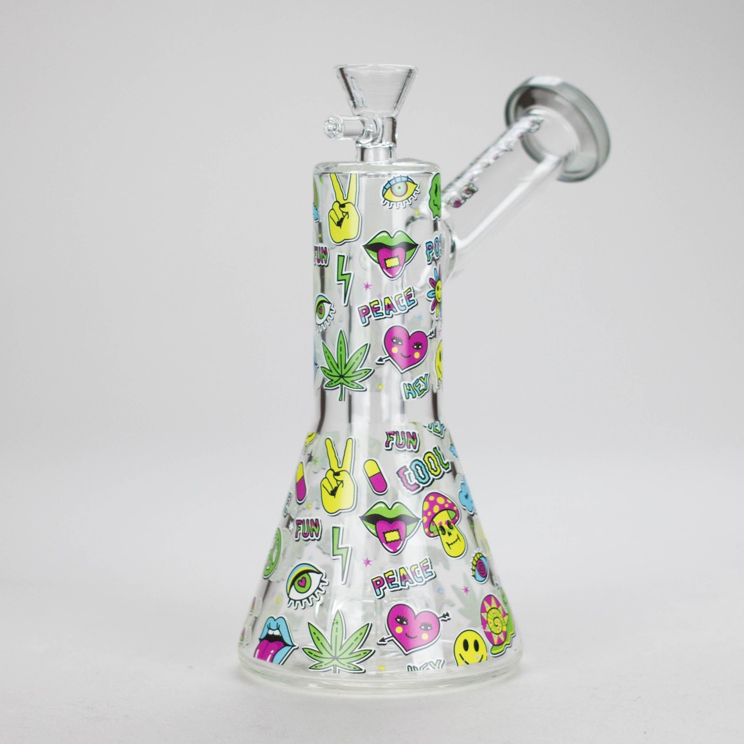 Haze | 7″ Skull Glass Bubbler – Charcoal Black (Mini-H) Main image