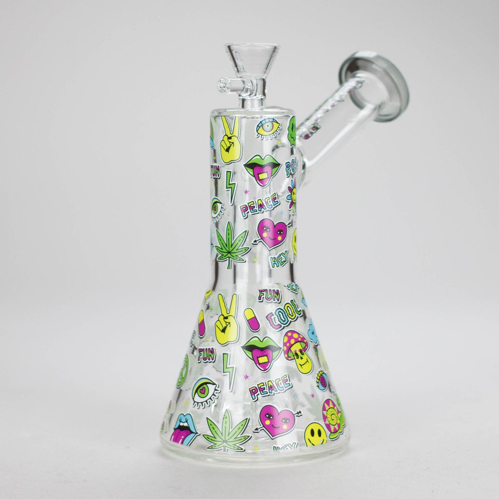 Haze | 7″ Skull Glass Bubbler – Charcoal Black (Mini-H)