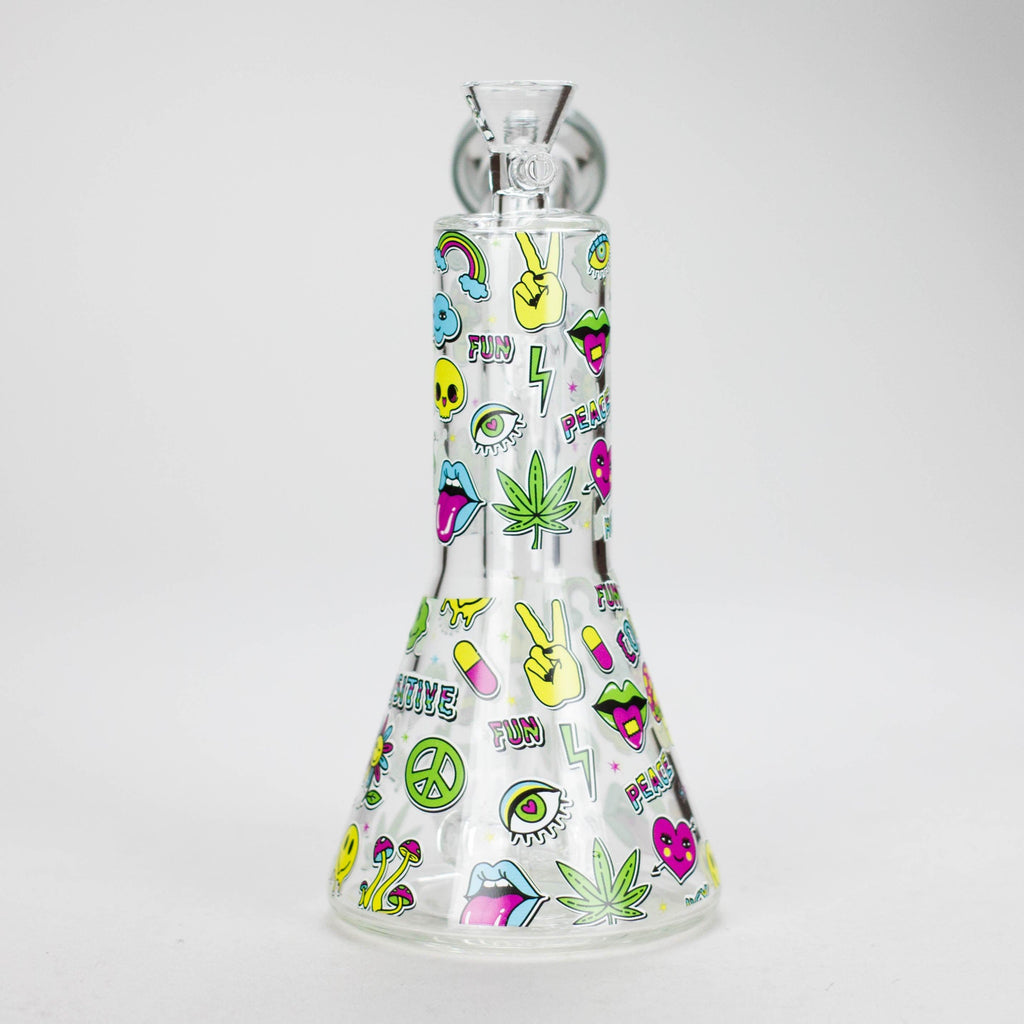 Haze | 7″ Skull Glass Bubbler – Charcoal Black (Mini-H)