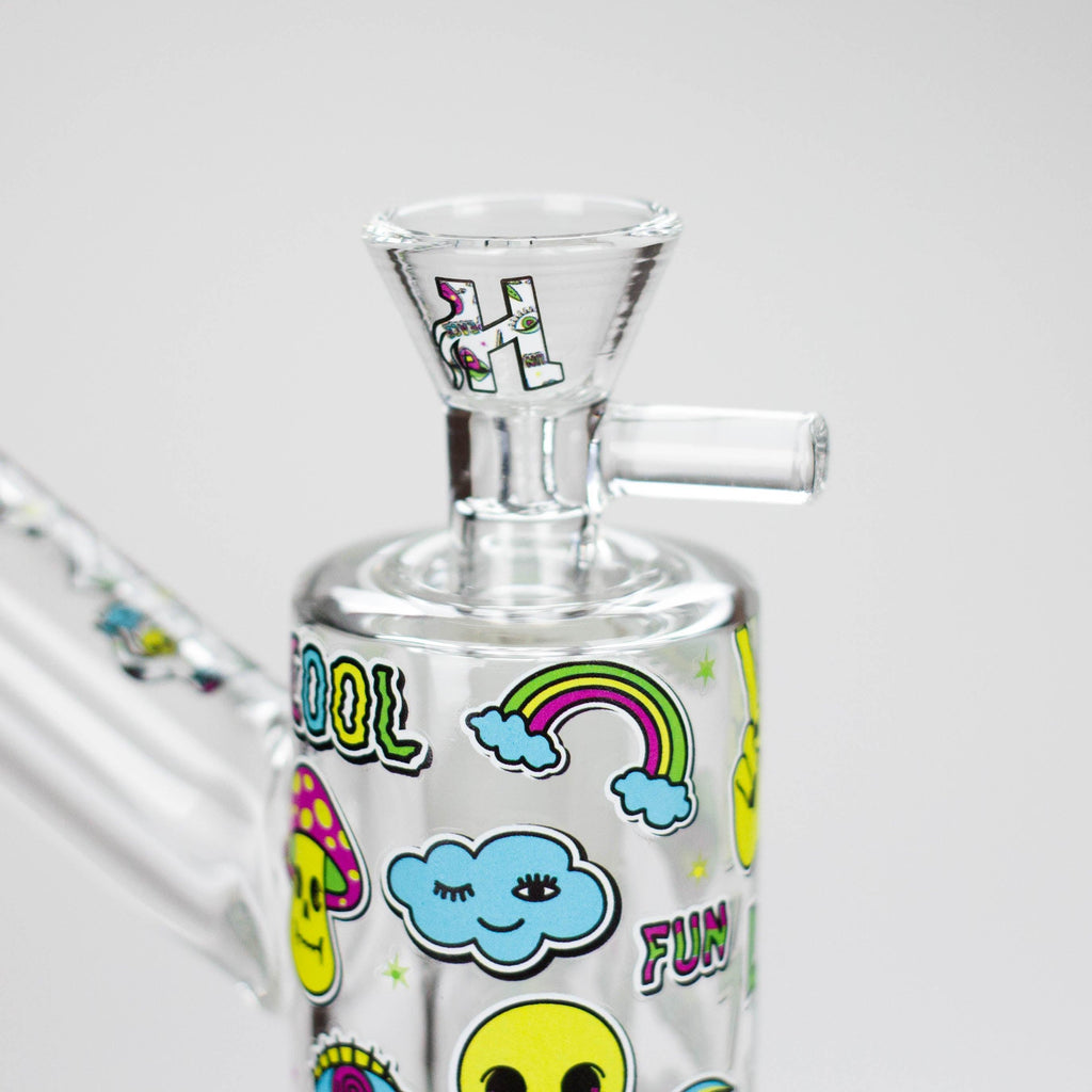 Haze | 7″ Skull Glass Bubbler – Charcoal Black (Mini-H)