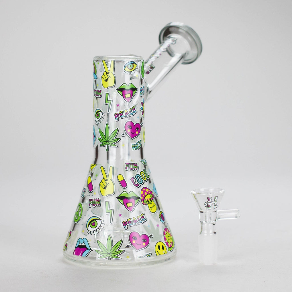 Haze | 7″ Skull Glass Bubbler – Charcoal Black (Mini-H)