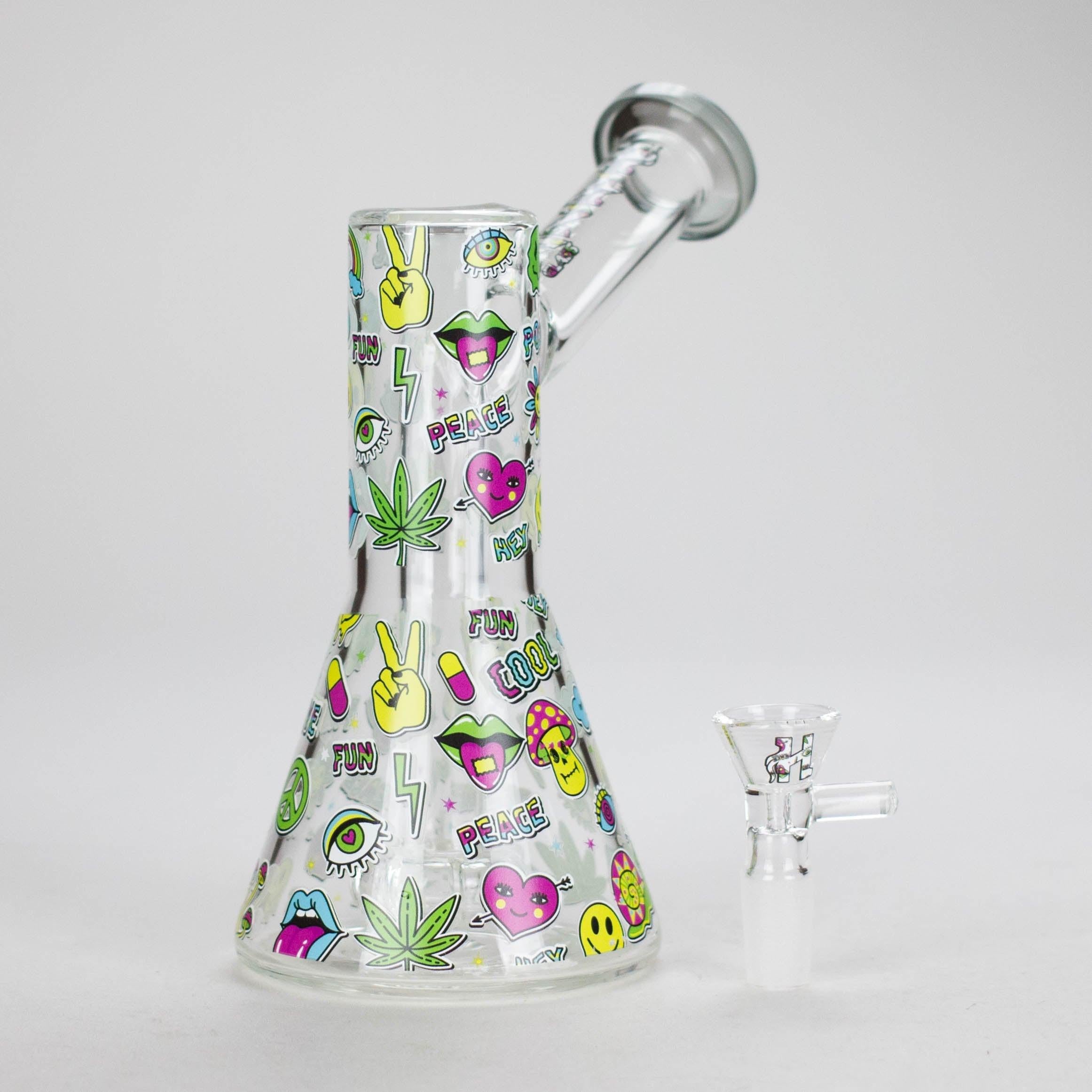 Haze | 7″ Skull Glass Bubbler – Charcoal Black (Mini-H)