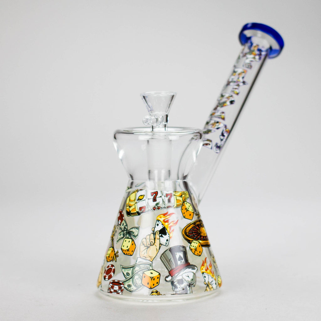 Haze | 8″ Gambling Glass Bubbler – Blue (Mini-I)