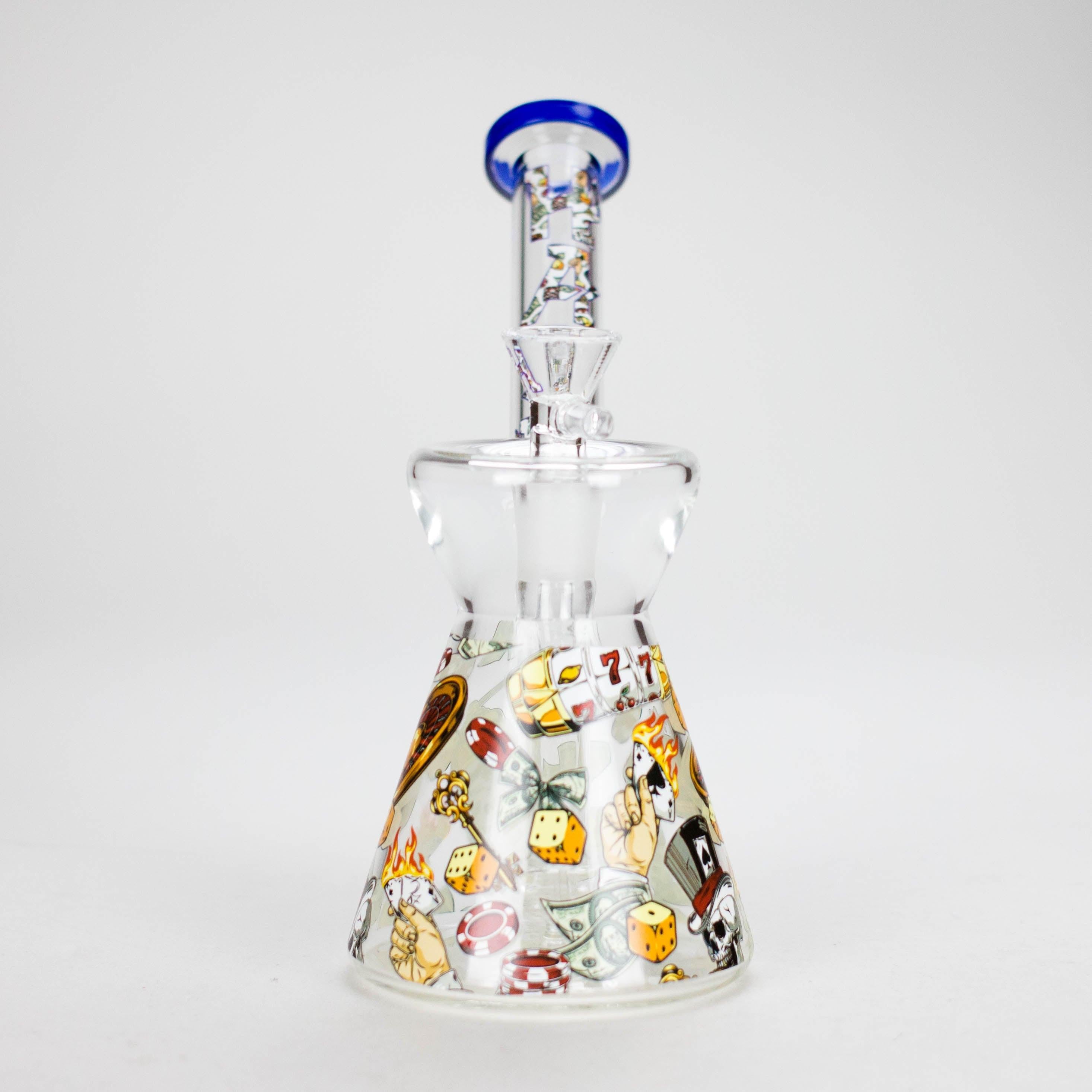 Haze | 8″ Gambling Glass Bubbler – Blue (Mini-I)