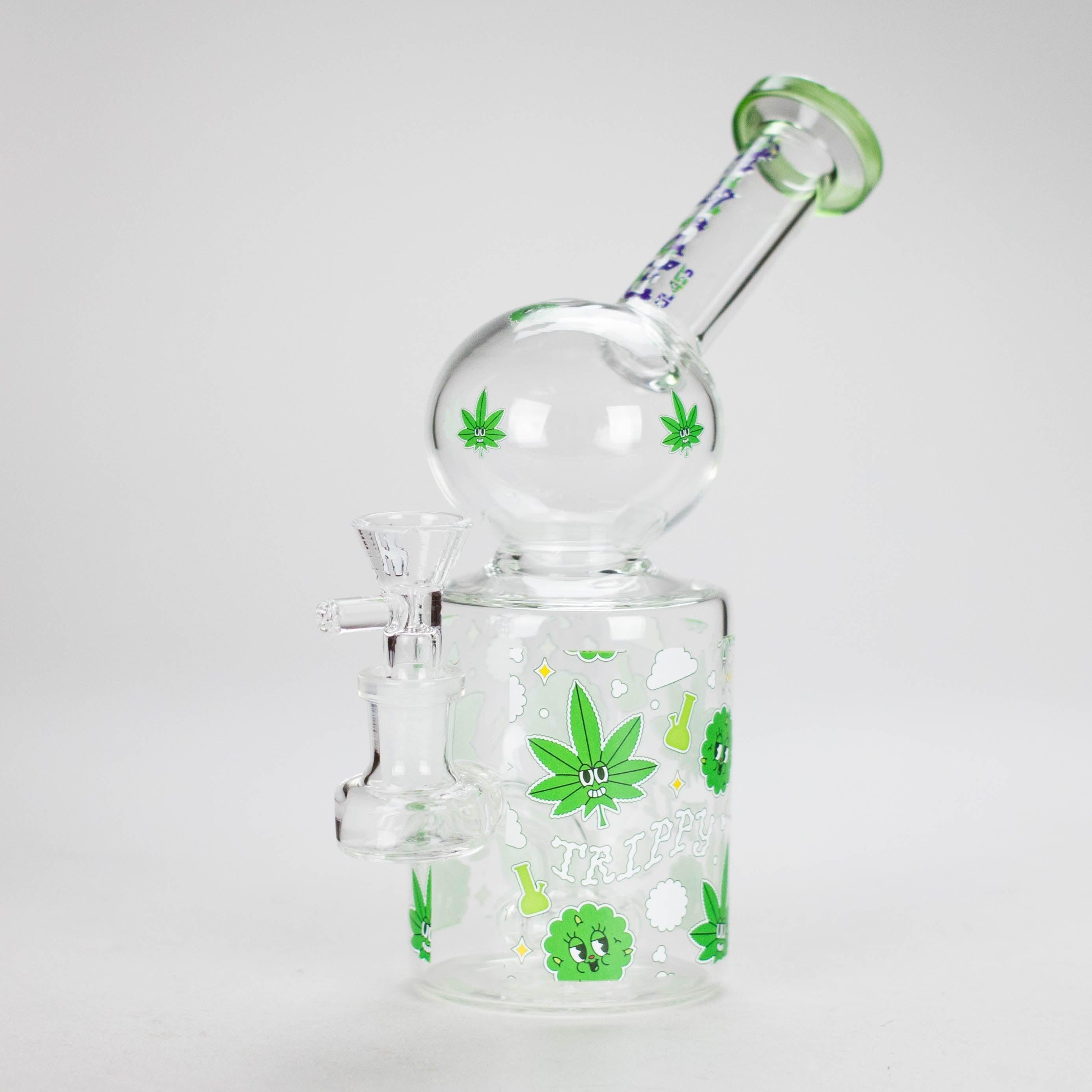 Haze | 8″ Trippy Bubble Dab Rig – Green (Mini-J) Main image