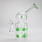 Haze | 8″ Trippy Bubble Dab Rig – Green (Mini-J)