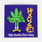 Haze | 8.5″ Weed Leaf Bent Neck Glass Bong – Jade Yellow (Mini-E)