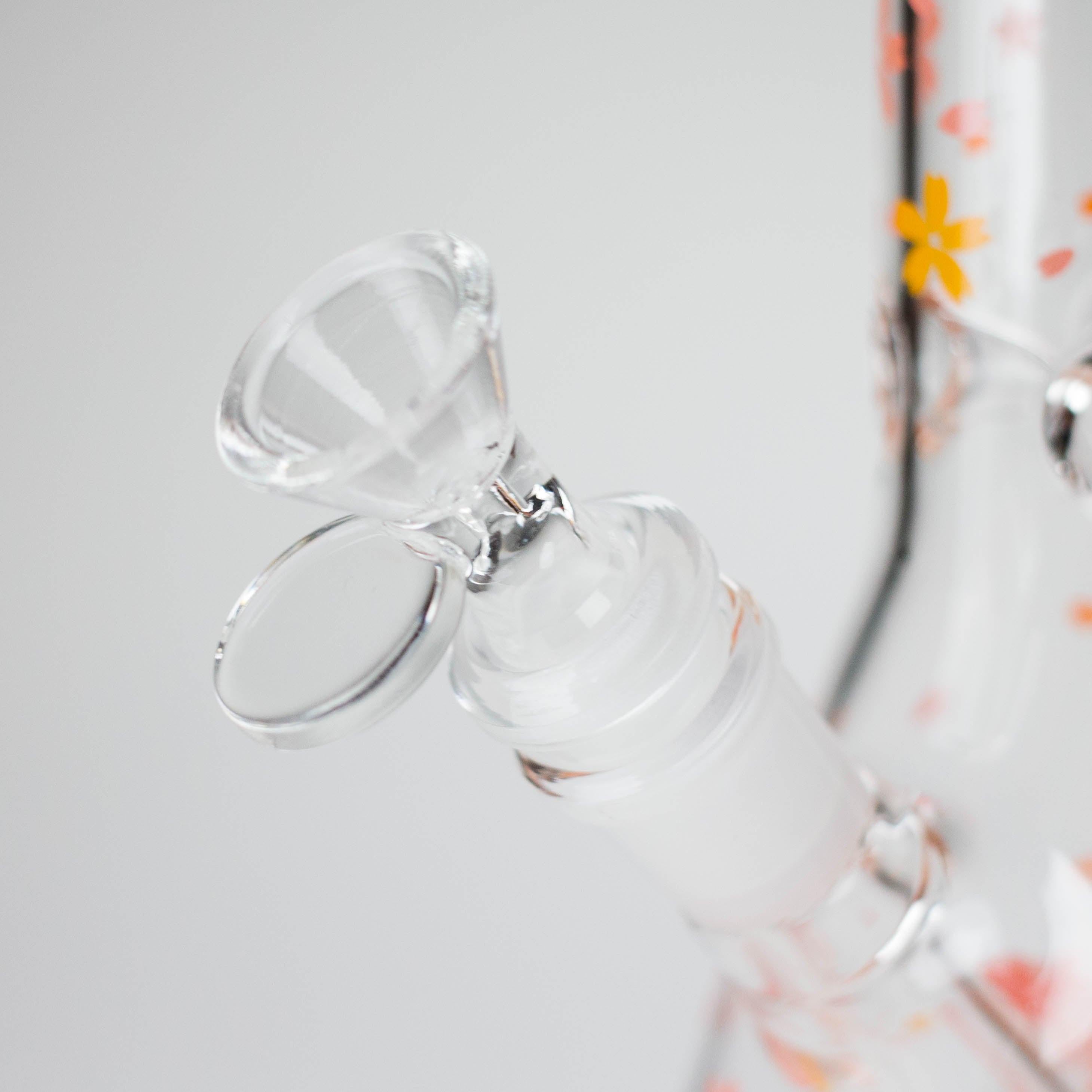 10" Cherry Blossom Glass Beaker Bong – 14mm Bowl Joint