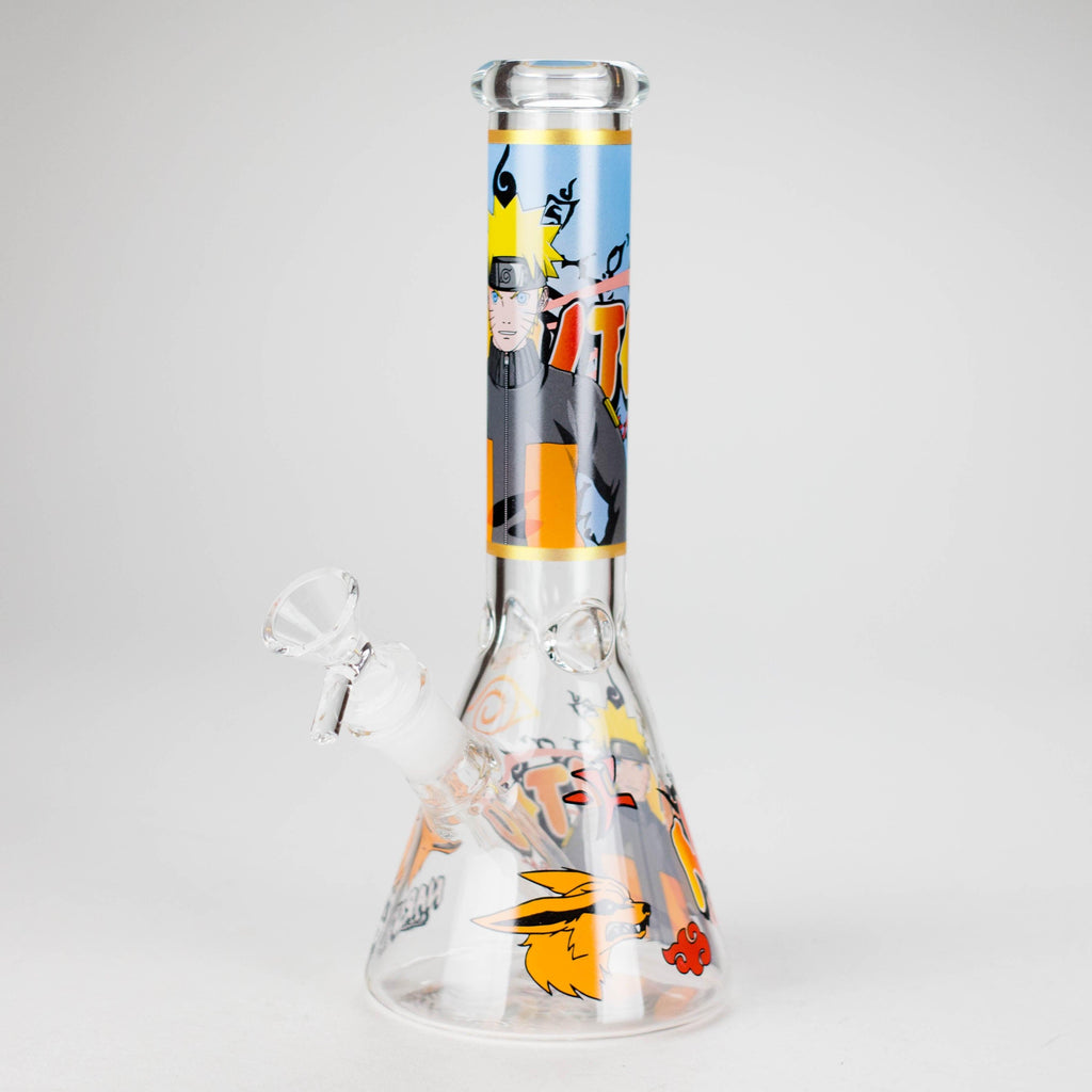 10" Comic Design Glass Beaker Bong – 14mm Bowl Joint