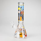 10" Comic Design Glass Beaker Bong – 14mm Bowl Joint
