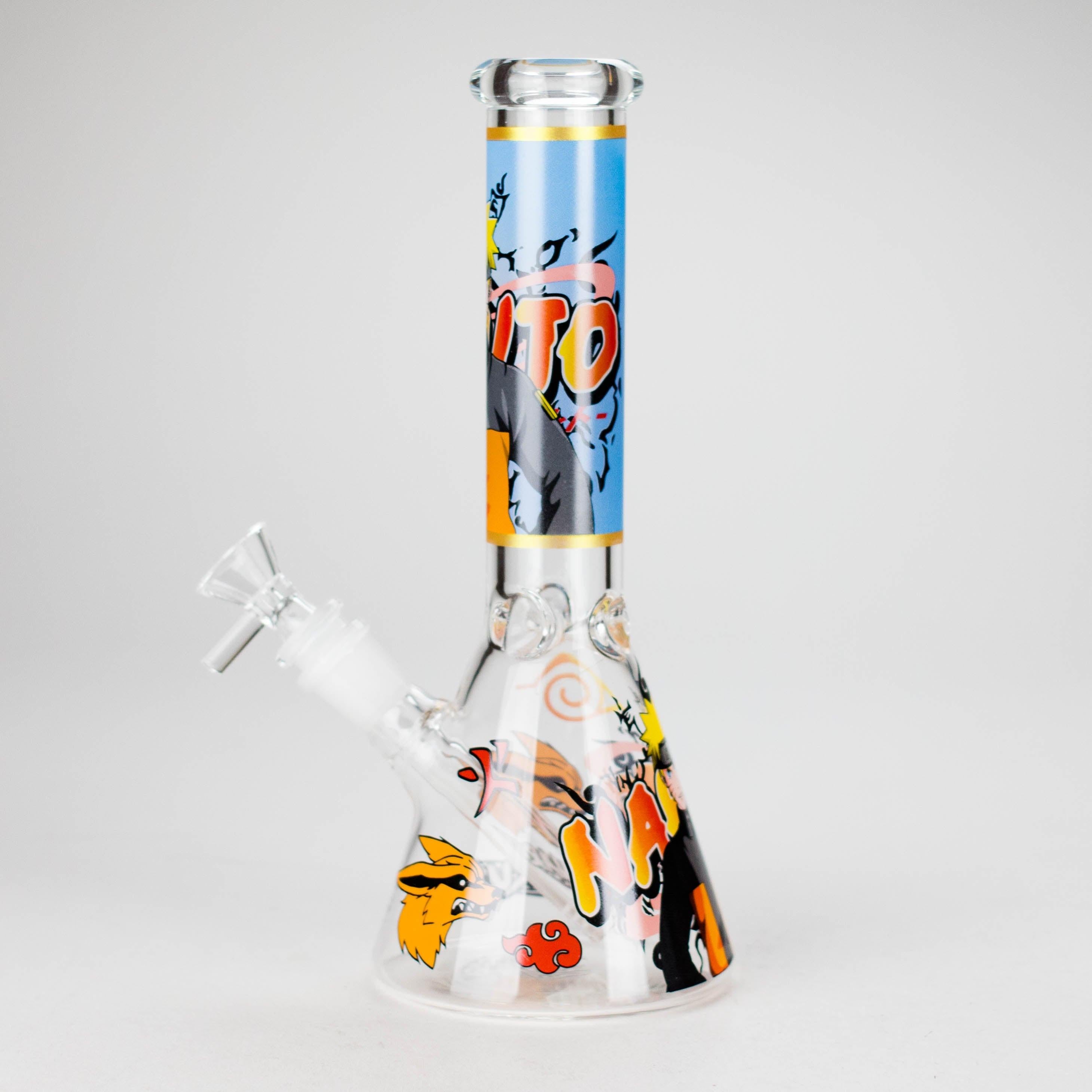 10" Comic Design Glass Beaker Bong – 14mm Bowl Joint