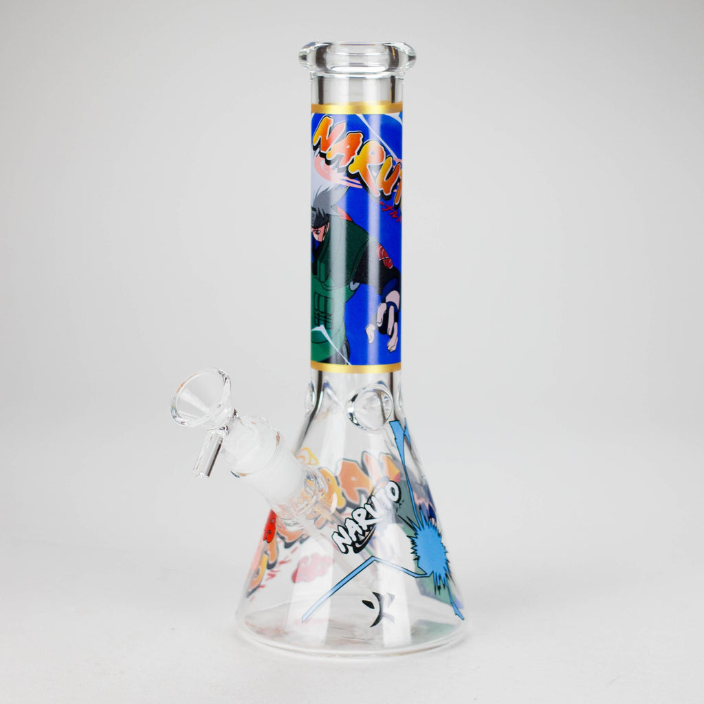 10" Comic Design Glass Beaker Bong – 14mm Bowl Joint