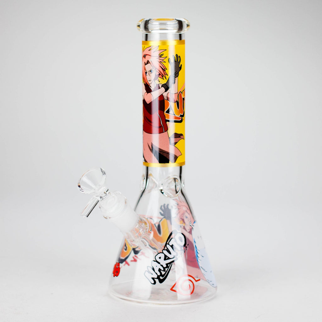 10" Comic Design Glass Beaker Bong – 14mm Bowl Joint