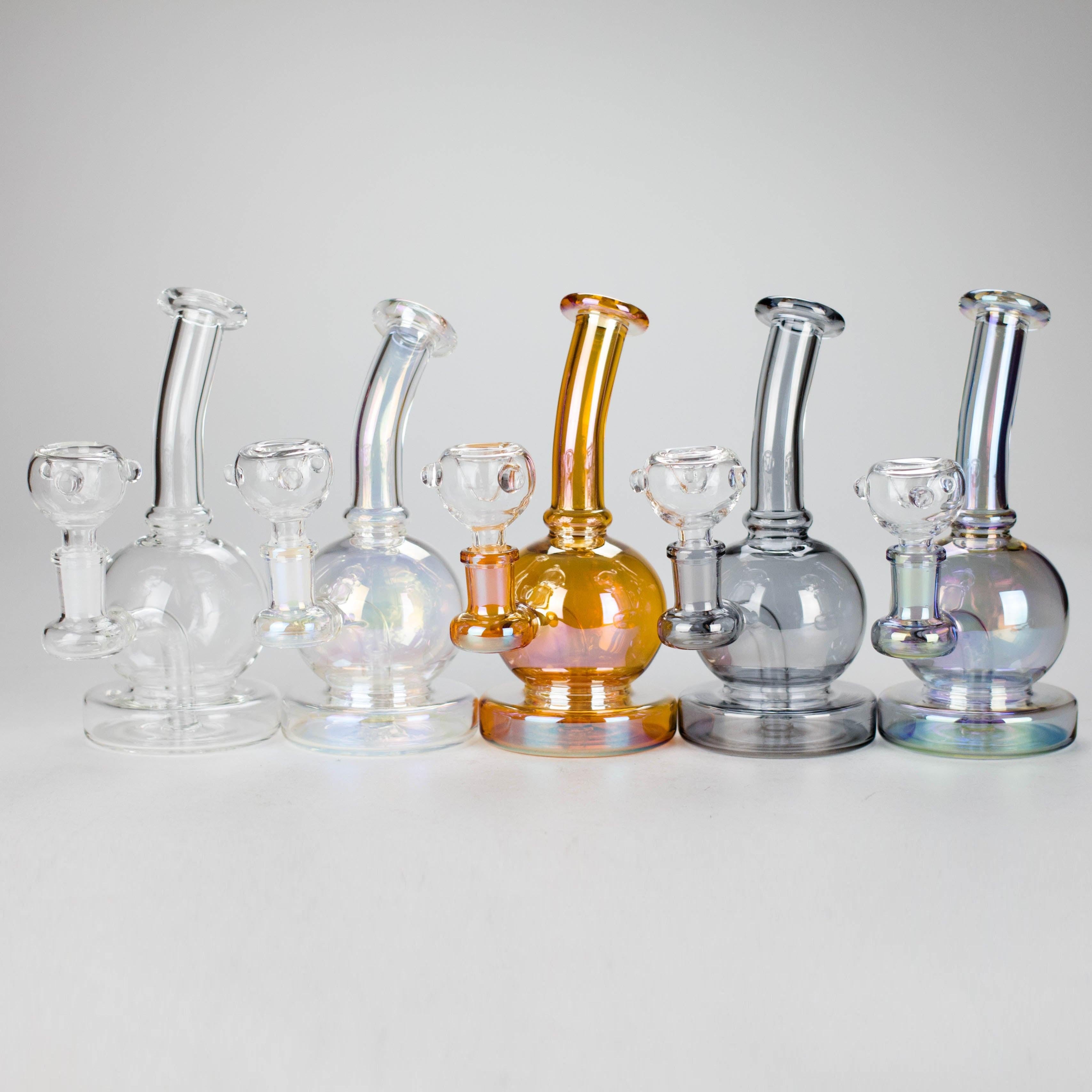 7" Solid Color Electroplate Glass Bong – 14mm Bowl Joint Main image