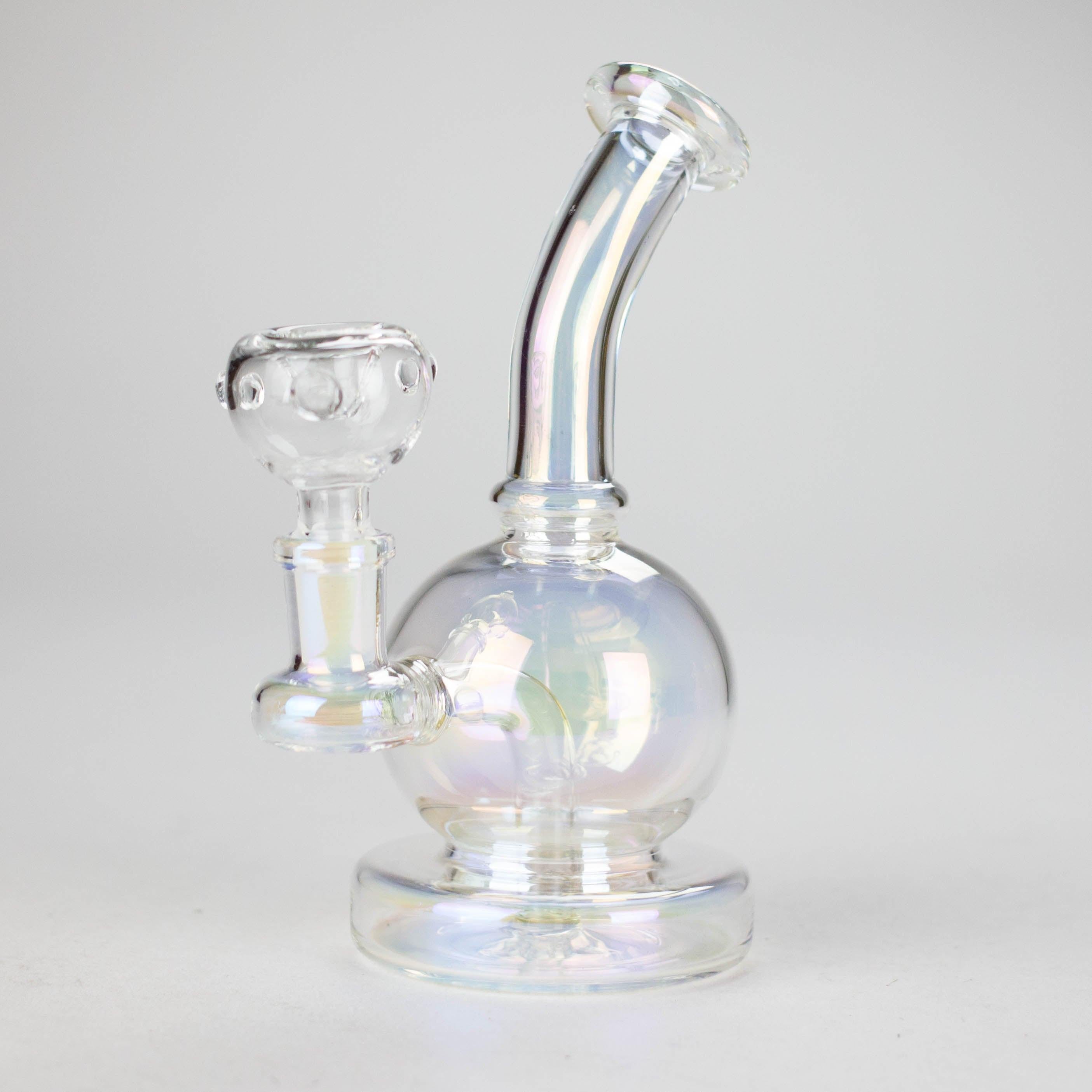7" Solid Color Electroplate Glass Bong – 14mm Bowl Joint