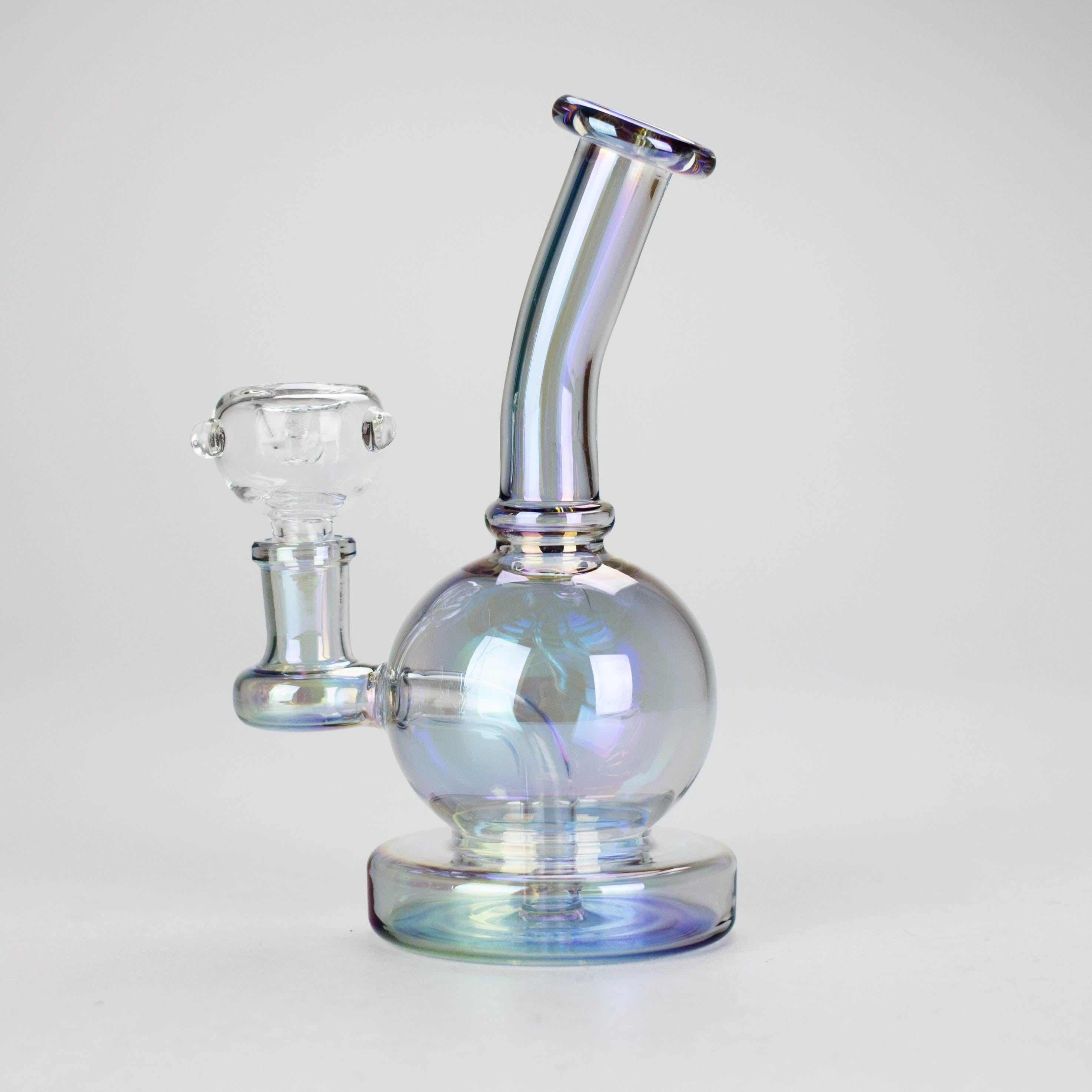 7" Solid Color Electroplate Glass Bong – 14mm Bowl Joint