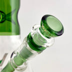 Wellcann | 14" Thickened Base Geometric Gold Beaker Glass Bong-Green