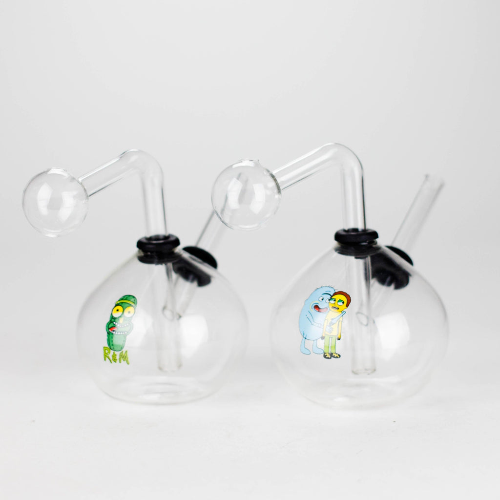 4" Snooper Ball Bulb Mix Sticker Glass Oil Burner Pipe – Durable Borosilicate Design