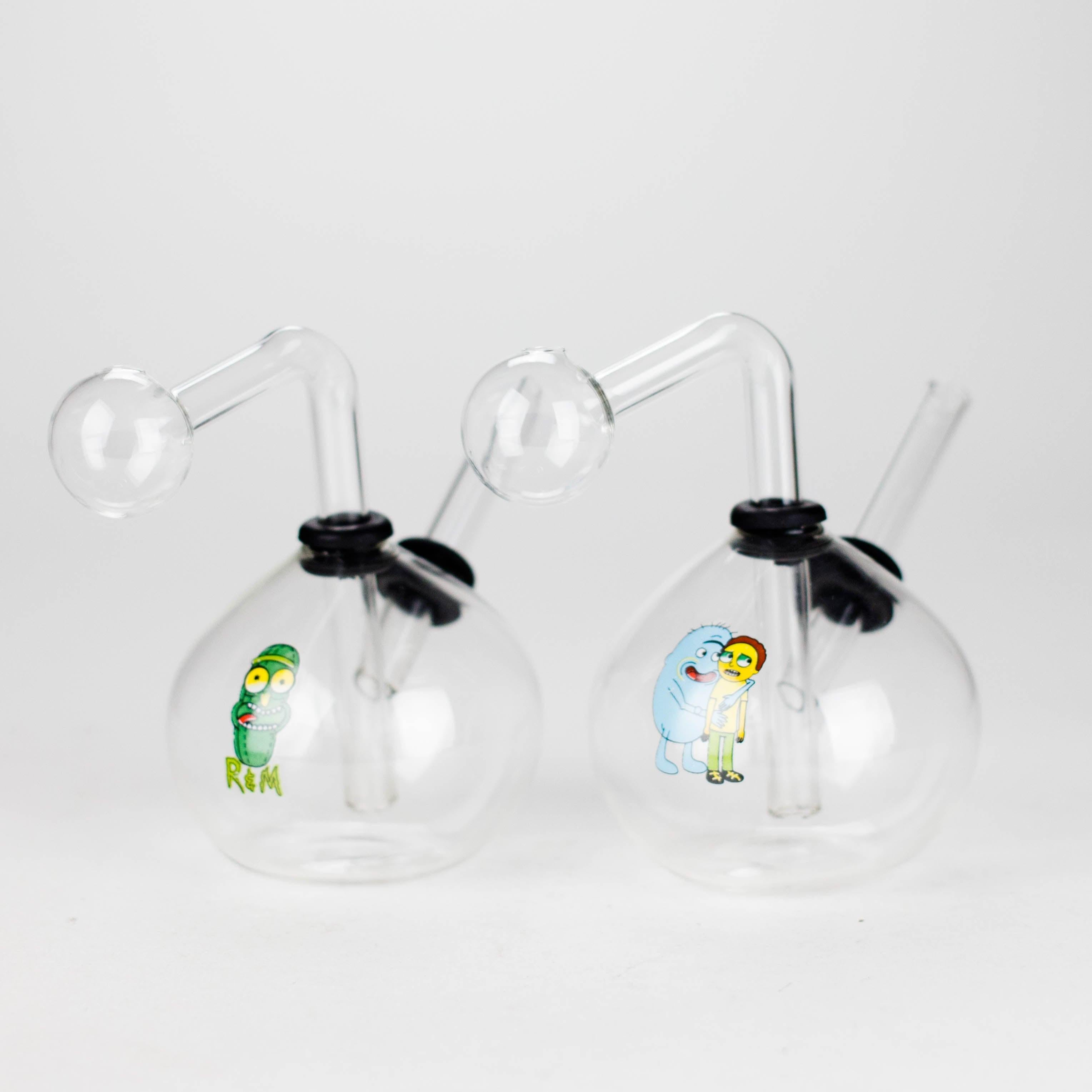 4" Snooper Ball Bulb Mix Sticker Glass Oil Burner Pipe – Durable Borosilicate Design