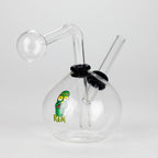 4" Snooper Ball Bulb Mix Sticker Glass Oil Burner Pipe – Durable Borosilicate Design