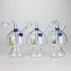 6" Mushroom Mix Sticker Glass Oil Burner Pipe – Unique Borosilicate Dome Design