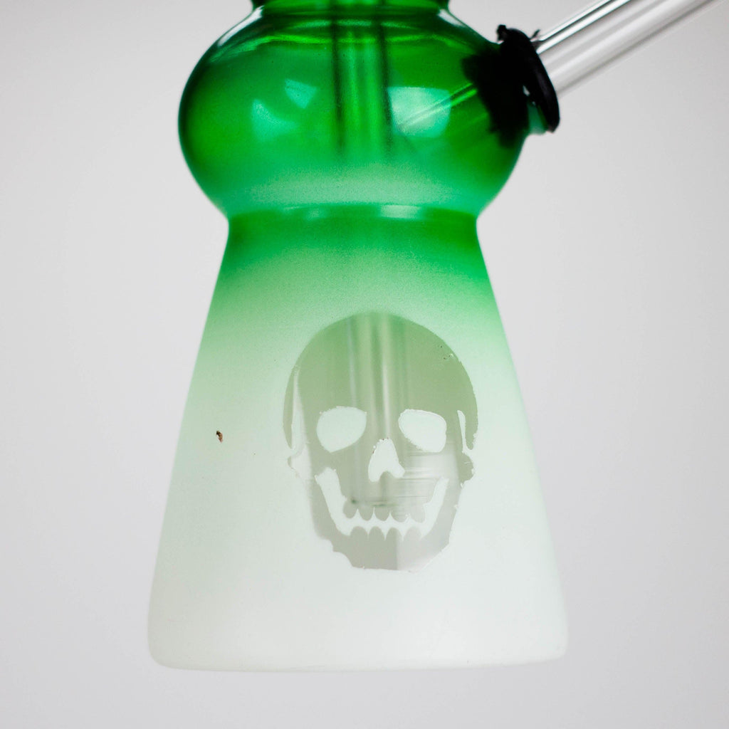 6" Flat Bottom Skull Glass Oil Burner – Compact Design with Assorted Colors