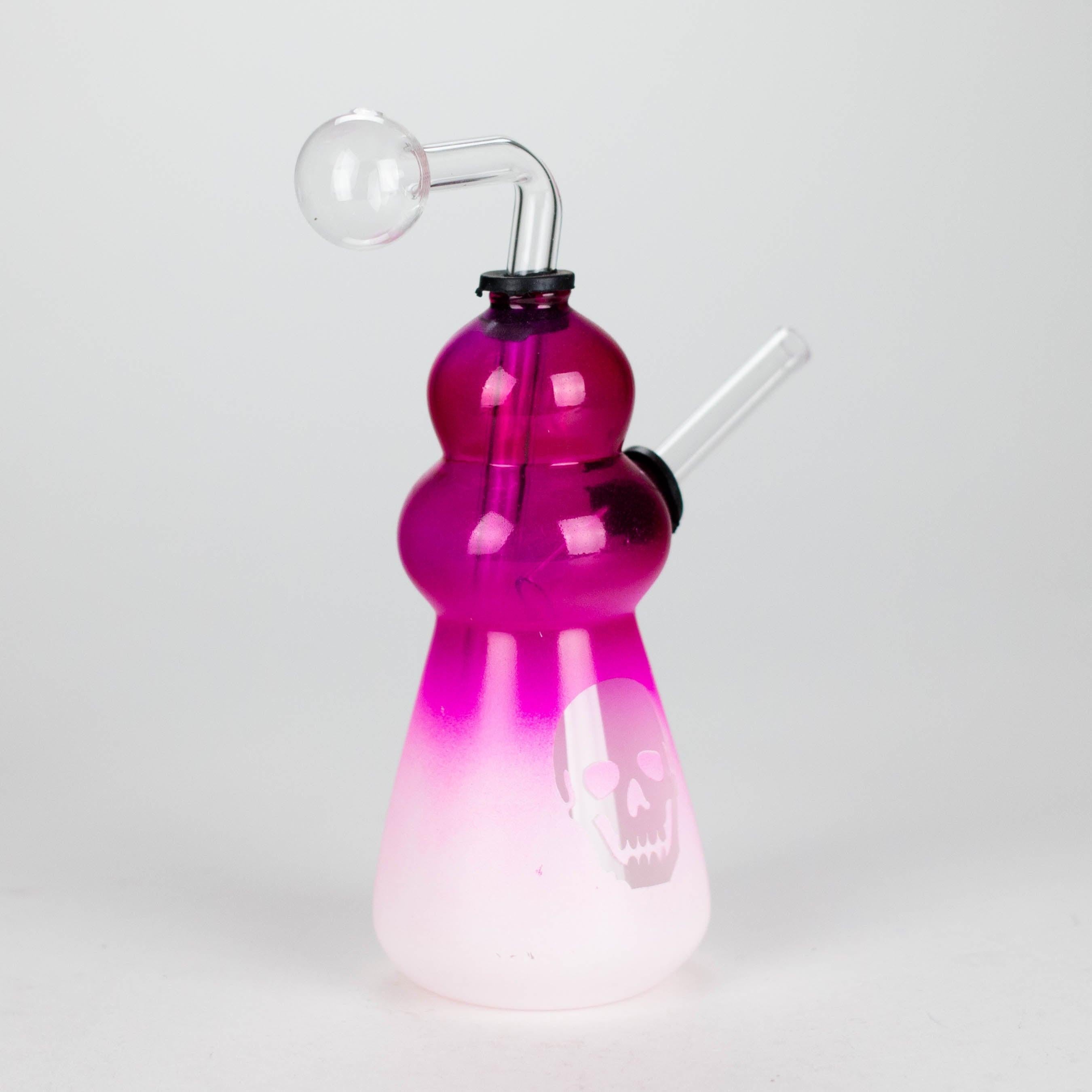 6" Round Bottom Skull Glass Oil Burner – Compact Design with Assorted Colors Secondary image