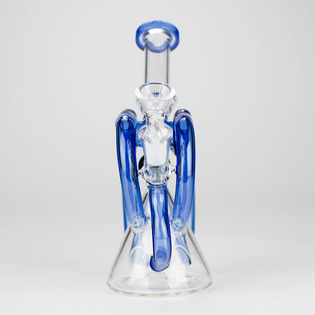 8" Color Accented Recycle Oil Glass Bong